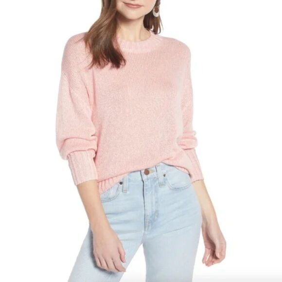 SOMETHING NAVY Subtle Sheen Sweater in Pink Gem Size L - Picture 1 of 6